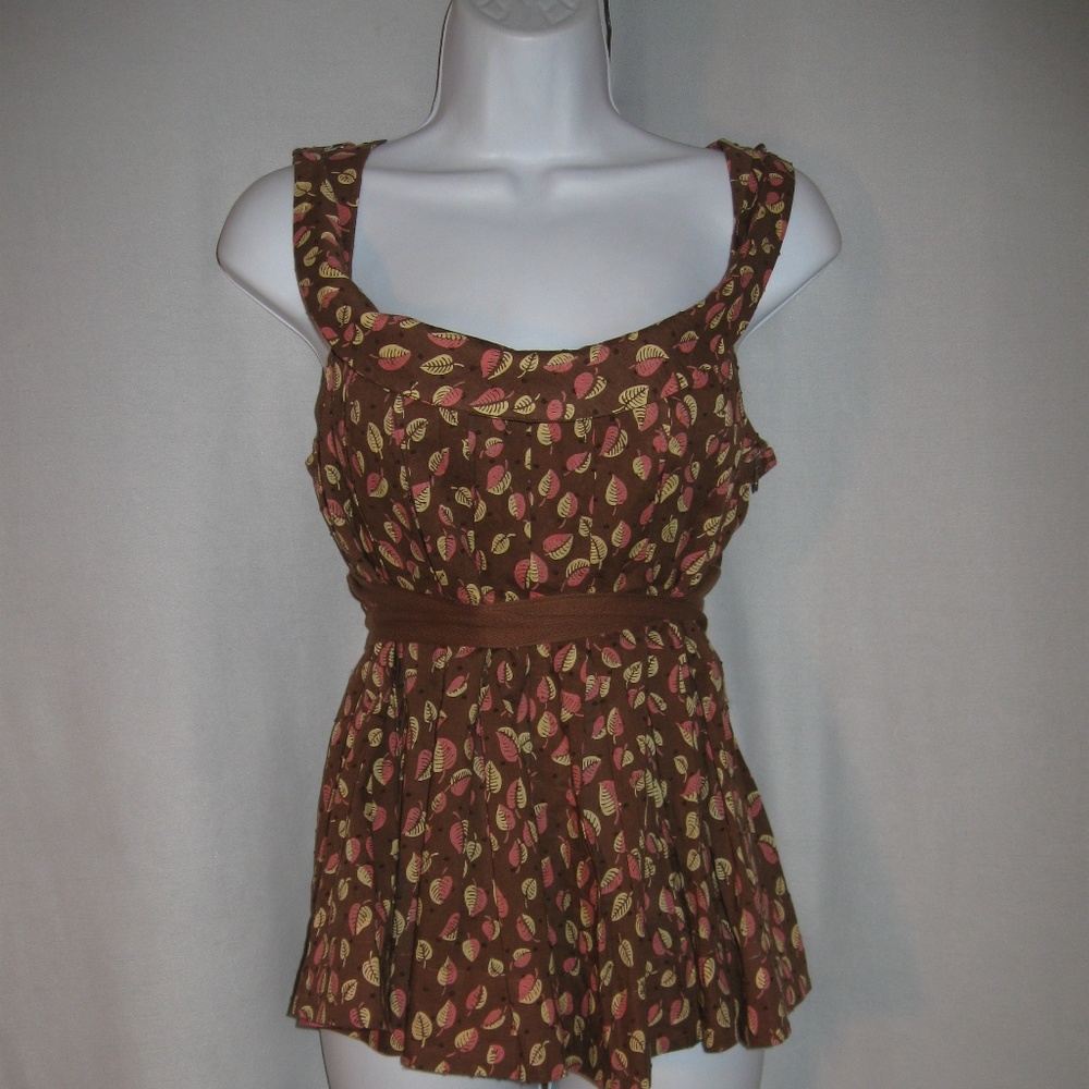 Anthropologie Edme & Esyllte Leaf Print Tank Top